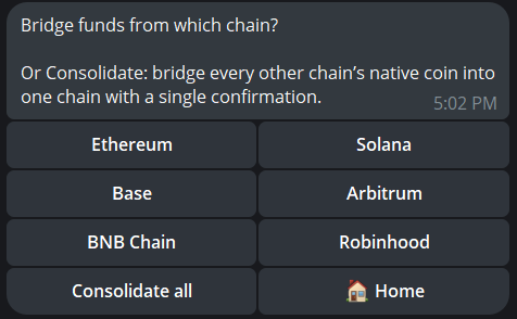 The /bridge screen