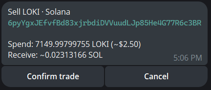 The sell screen